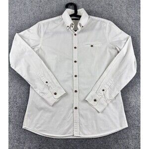 Andew Mens 100 Shirt White Dot Long Sleeve Pocket Korea